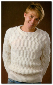 О вязании 2013-10-21_174806-188x300 Белый пуловер с косами Для мужчин Пуловер Спицы