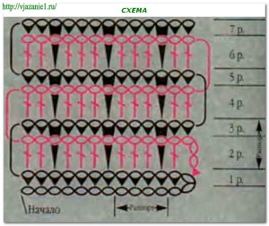 О вязании 2012-10-05_153124-300x252 Цветные узоры. Узор из клеток с вытянутыми петлями